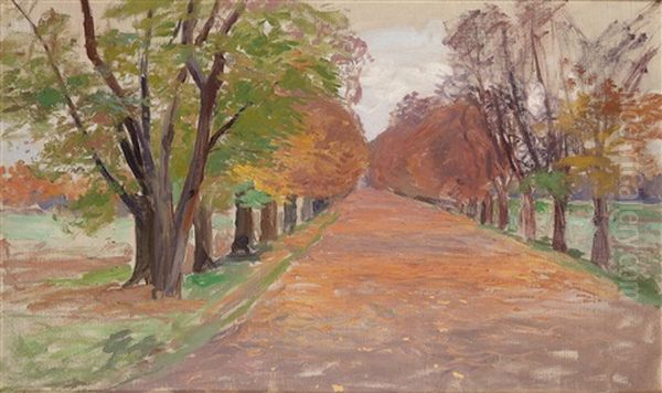 Herbstliche Allee - view 1