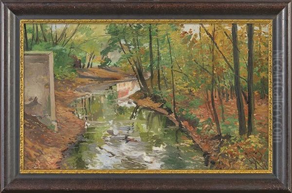 Stream In A Park. Autumn - view 1