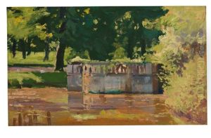 Parklandschaft Mit Teich