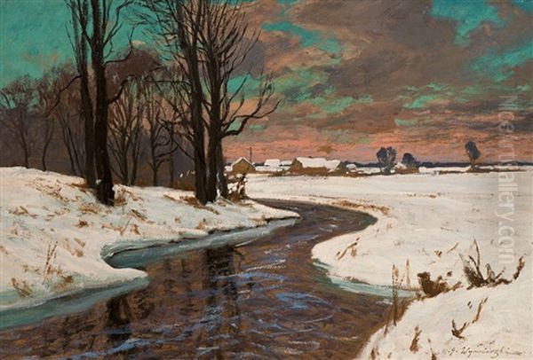 Winter Evening At The Riverside - view 1