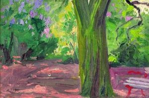 Kleine Bank Unter Einem Baum by Michael Gorstkin-Wywiorski