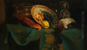 Still Life With Lobster, Duck And Fruit by Arnold Marc Gorter