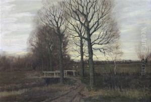 Winter Landscape With Cattle Grazing