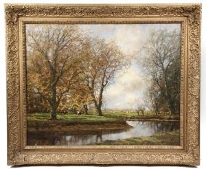 Pastoral Stream Landscape by Arnold Marc Gorter