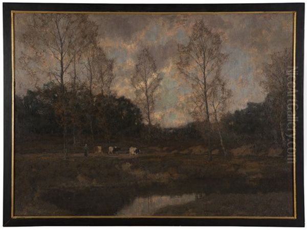 Cows And Figure In A Landscape - view 1
