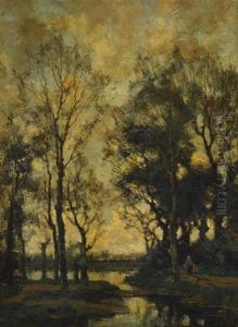 Mother And Child On A Woodland Path by Arnold Marc Gorter
