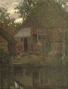 A Cottage Along A Forest Stream