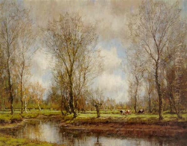 A River Landscape With Cattle Grazing On The Far Bank - view 1