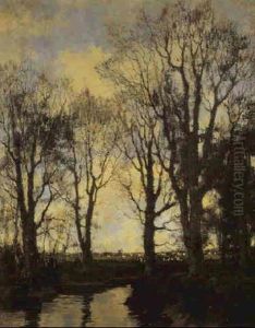 River Landscape With Cattle Resting