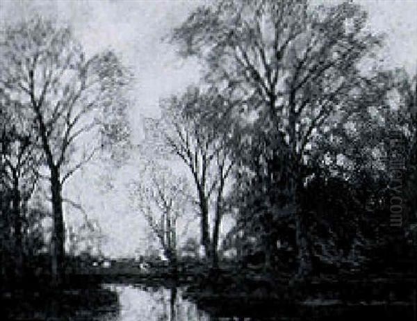Autumn: Trees By A Pond - view 1