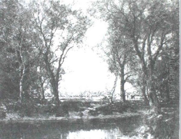 Cows Grazing By The River - view 1