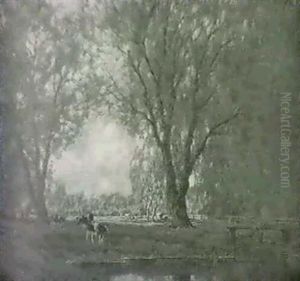 Cows In An Autumn Landscape by Arnold Marc Gorter