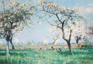 Figures In An Orchard by Pieter Gorus