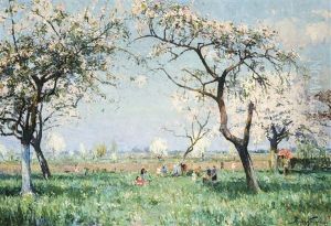 Children Playing In An Orchard by Pieter Gorus
