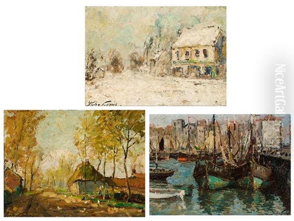 Port De Blankenberge, Ferme En Automne  Et Paysage Hivernal (3 Works) - view 1