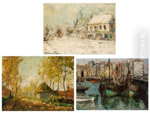 Port De Blankenberge, Ferme En Automne  Et Paysage Hivernal (3 Works)