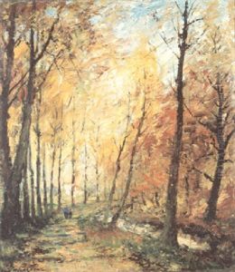 Hefstgezicht Met Wandelaars by Pieter Gorus
