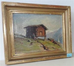 Walliser Gebirgslandschaft Mit Speicher by Albert H. Gos