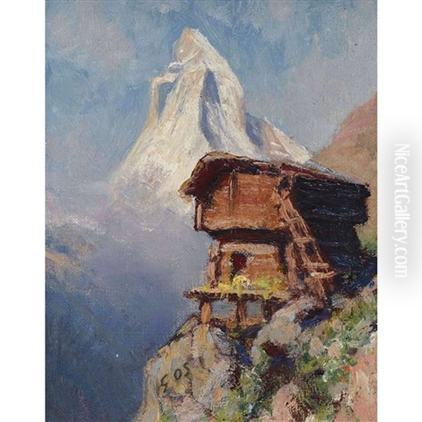 Walliser Stadel Vor Matterhornkulisse - view 1