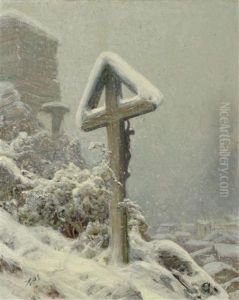 Verschneite Berglandschaft