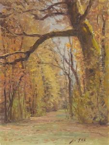 Herbstlicher Waldweg by Albert H. Gos