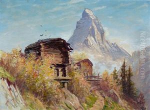 Herbstlicher Blick Auf Das Matterhorn