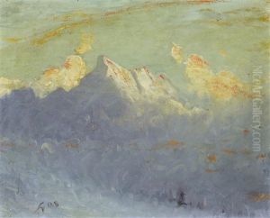 Walliser Bergpartie Bei Sonnenaufgang by Albert H. Gos