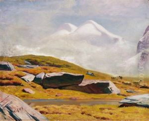 Schafer Mit Schafherde Mit Blick Auf Breithorn by Albert H. Gos