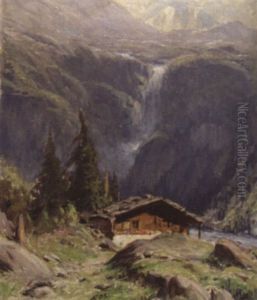 Alphutte In Hochalpiner Landschaft by Albert H. Gos