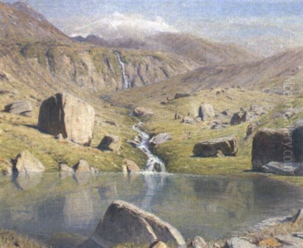 Walliser Gebirgslandschaft Mit See - view 1