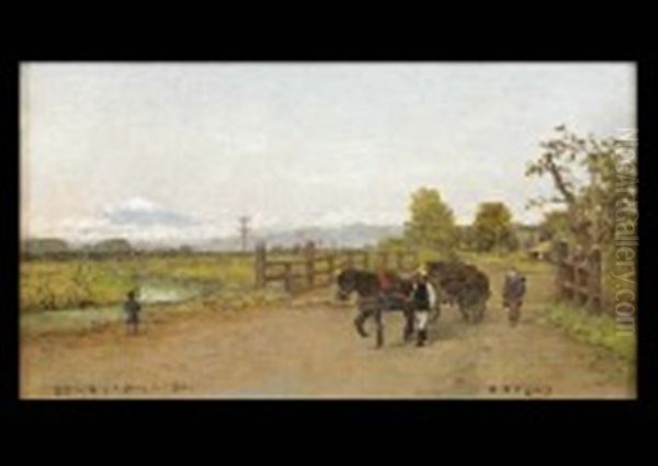 Horse In Tokaido, Chigasaki, Mt.fuji - view 1