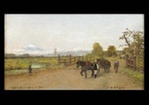 Horse In Tokaido, Chigasaki, Mt.fuji by Yoshimatsu Goseda