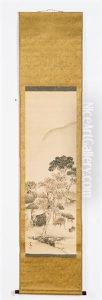 Matsumura Goshun (1752-1811): Farmyard Amid Landscape by Matsumura Goshun