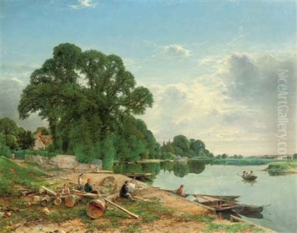 On The Thames - Moulsford Ferry - Near Reading - view 1