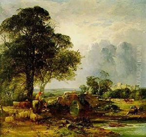 Flusslandschaft Mit Hirten by William Gosling