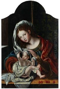 Maria Mit Dem Kind Und Kirschen by Jan Gossaert