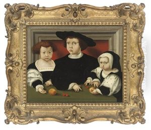 Group Portrait Of The Children Of King Christian Iii Of Denmark At A Table With Peaches And Cherries