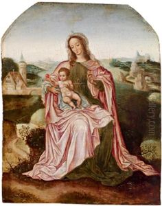 Maria Mit Dem Kind In Einer Landschaft