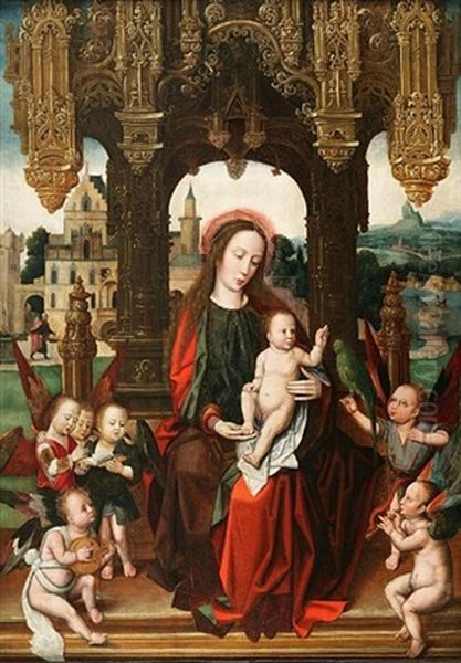 Madonna And Child With Music Making Angels - view 1