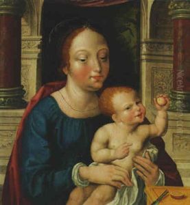 The Virgin And Child Before A Marble Alcove by Jan Gossaert
