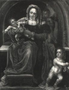 The Madonna And Child Enthroned With Angels by Jan Gossaert