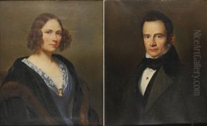 Portraits De Bourgeois (pair) by Nicolas Louis Francois Gosse