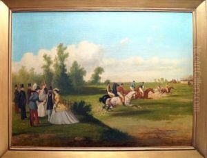 Napoleon Iii Et L'imperatrice Eugenie Aux Courses by Gosselin, Charles