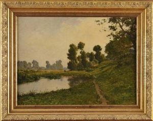 Paysanne A L'oree Du Bois by Ferdinand Jules Albert Gosselin