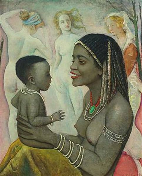 An Allegory Of Motherhood With Woman, Child And The Three Graces - view 1