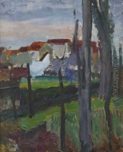 Paysage Aux Toits Rouges by Jacques Gotko