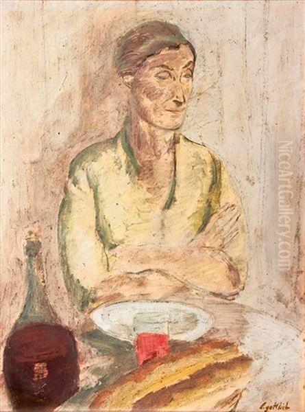 Woman By Table (double Sided Painting) - view 1