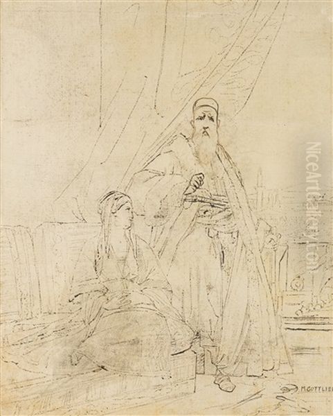 Saladin And Sittah. Illustration For "nathan The Wise" By Lessing - view 1