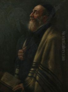 Portrait Of A Rabbi by Moritz Gottlieb