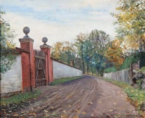 An Old Garden Gate, Kogegaard by Albert Gottschalk